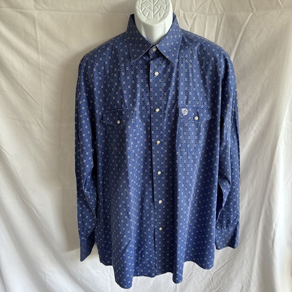 Wrangler George Strait Troubadour Other - Men's 3XL Shirt George Strait Wrangler Troubadour AOP Geometric Western Cowboy